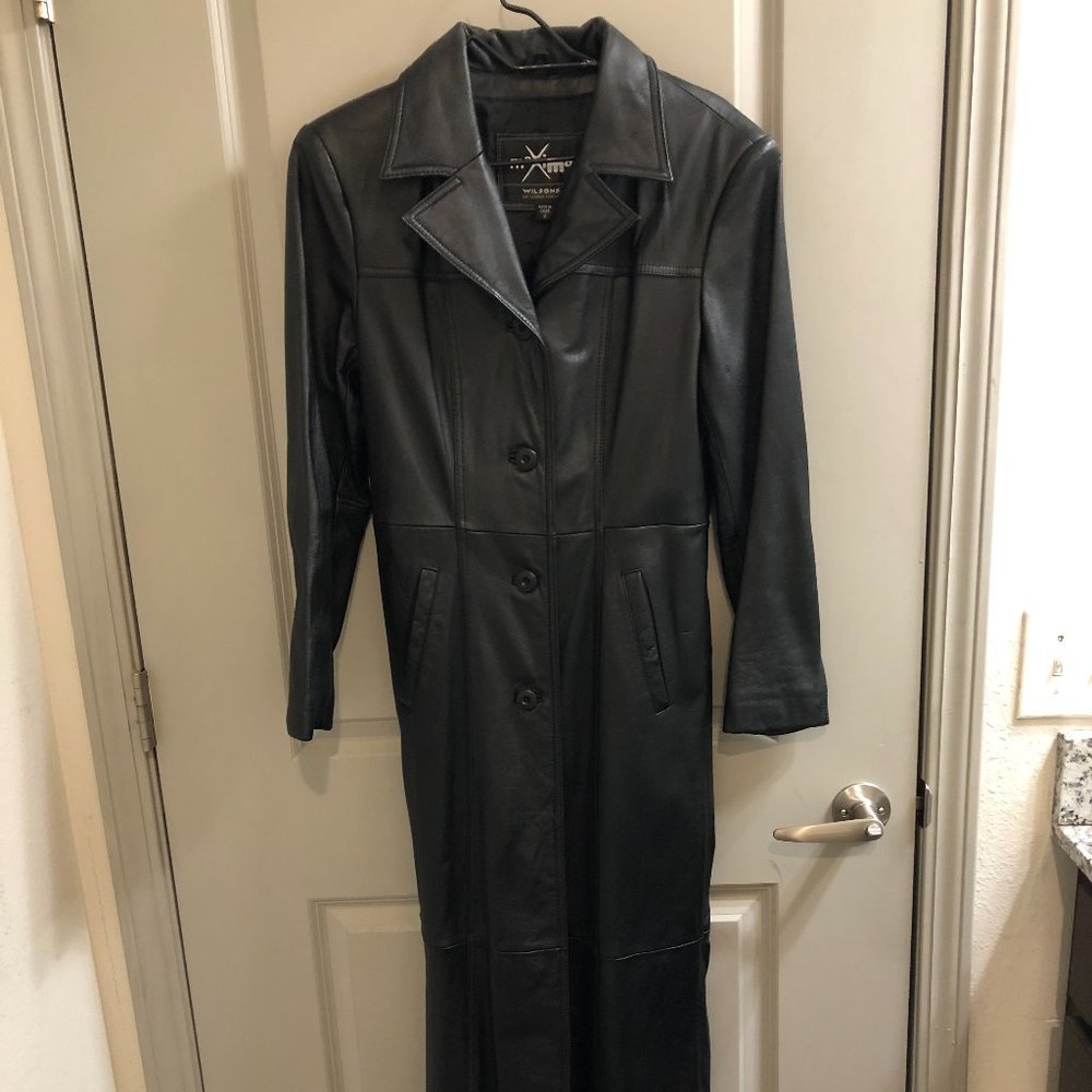 Wilson's Leather Trench Coat Size S.